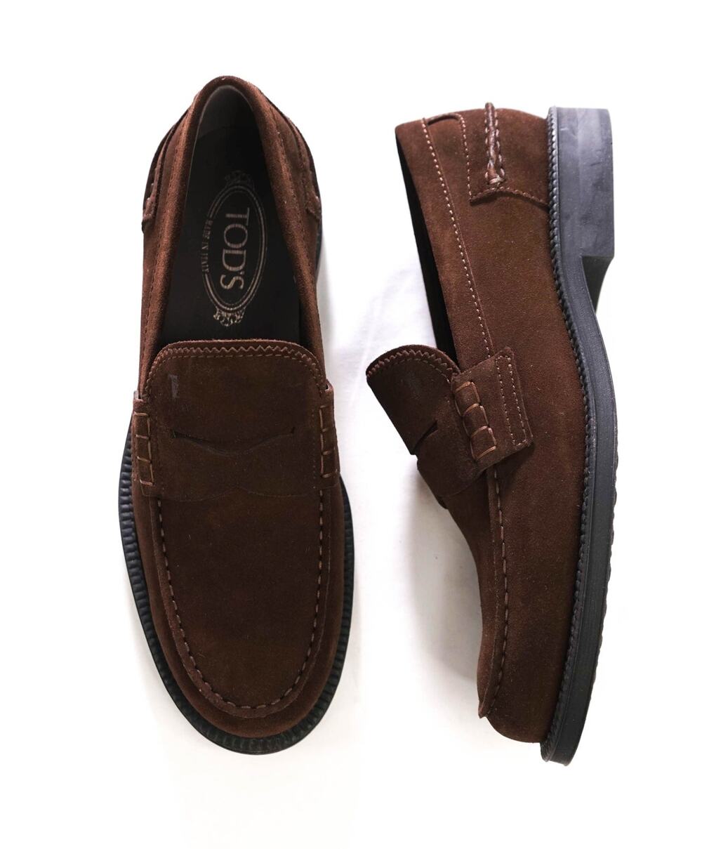 $875 TOD'S - Boston Brown Suede Penny Loafers - US 8 (7UK)